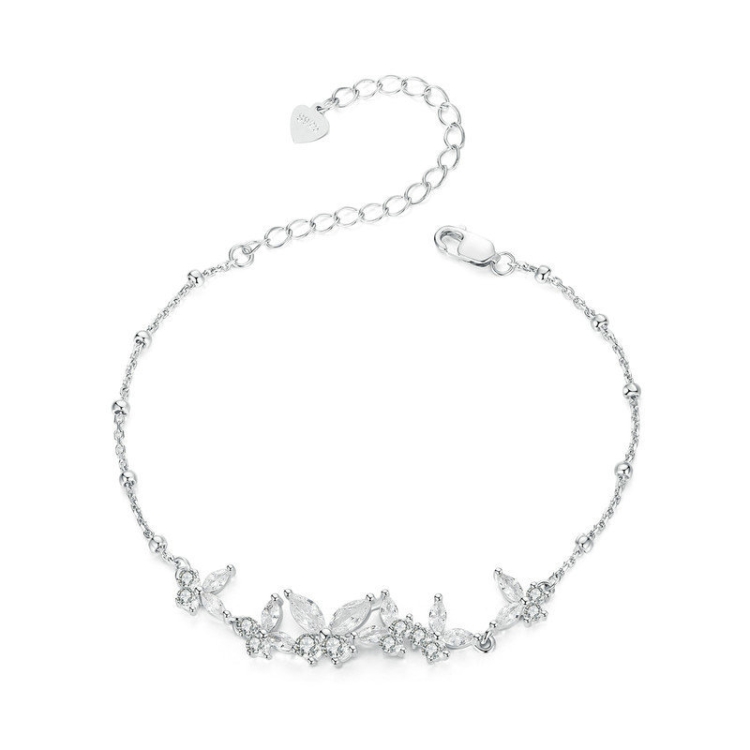 S925 Sterling Silver Platinum-plated Butterfly Flying Stitching Bracelet(BSB162)