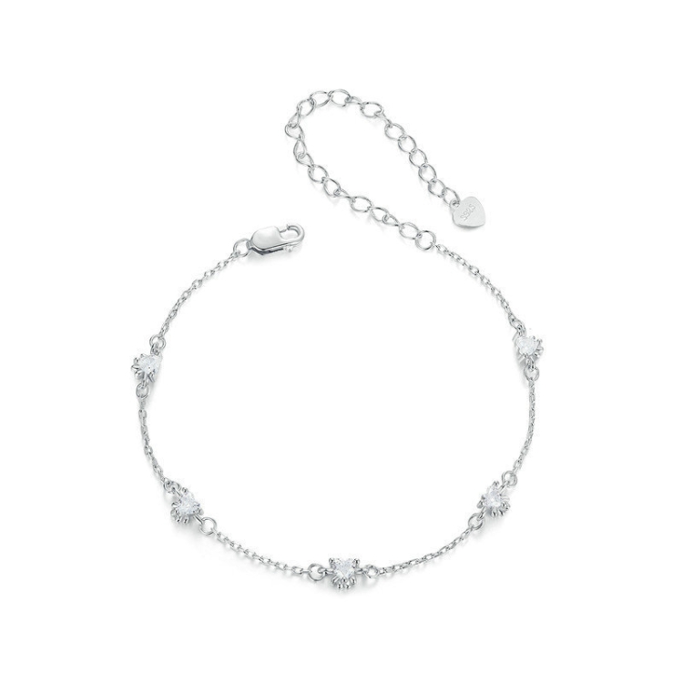 S925 Sterling Silver Platinum Plated Cute Dog Paw Bracelet(SCB271)