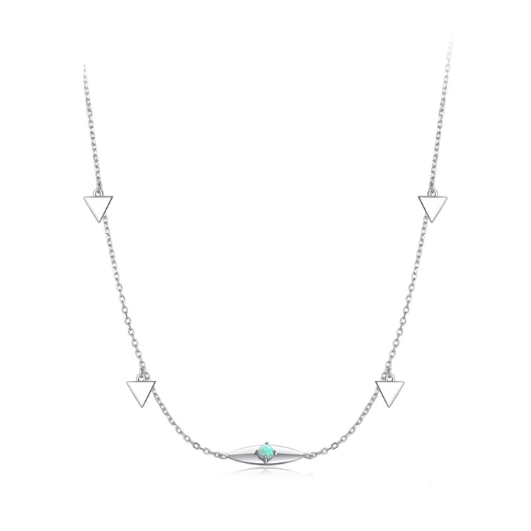 S925 Sterling Silver Platinum-plated Devil Eye Necklace(BSN411)