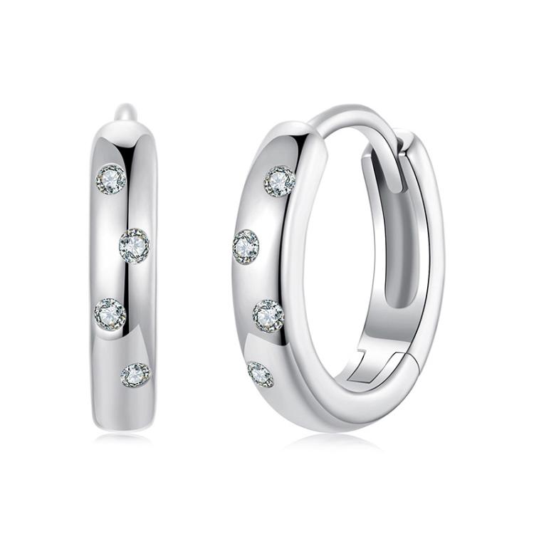S925 Sterling Silver Platinum-Plated Moissanite Earrings(MSE088)