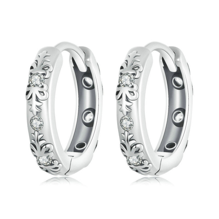 S925 Sterling Silver Retro Pattern Women Earrings(SCE1701)