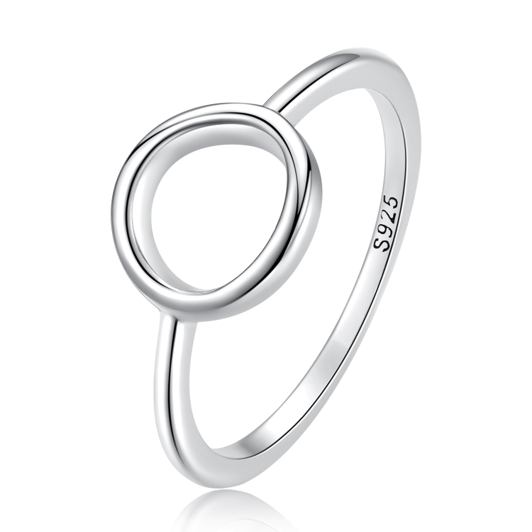S925 Sterling Silver Simple Ring Women Ring, Size:6
