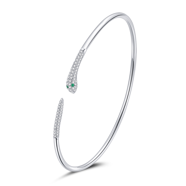 S925 Sterling Silver Snake Open Bracelet  Women Jewelry