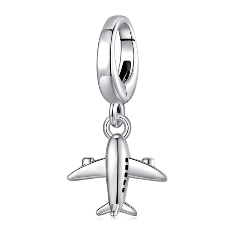 S925 Sterling Silver Travel Airplane Pendant Jewelry Beads(SCC3034)