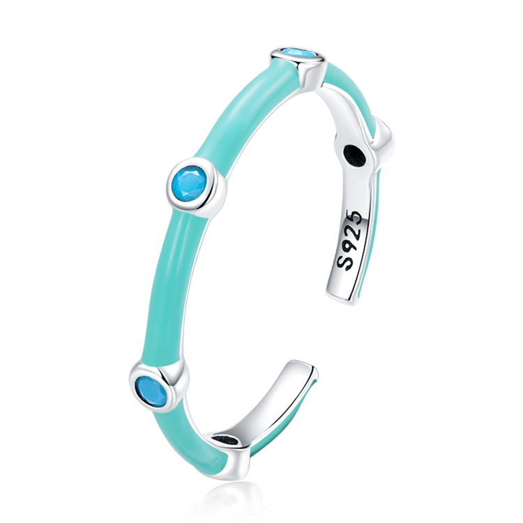 S925 Sterling Silver Turquoise Women Open Ring