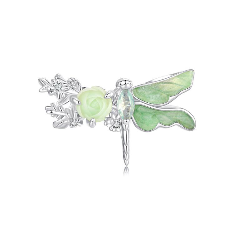 S925 Sterling Silver Vivid Dragonfly Jewelry Accessories Animal Beads(BSC1106)