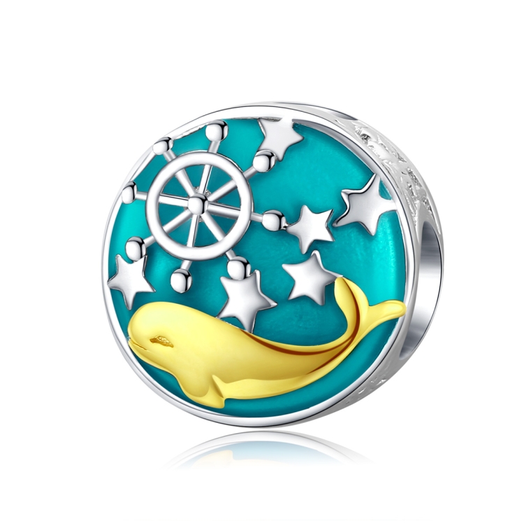 S925 Sterling Silver Whale Star Beads DIY Bracelet Necklace Accessories