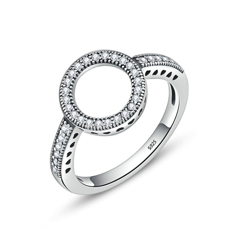 S925 Sterling Silver Womens Inlaid Ring, Size: 9
