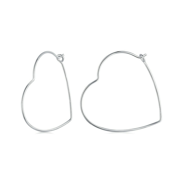 S925 Sterling Silver Zircon Love Heart Earrings(SCE1711)