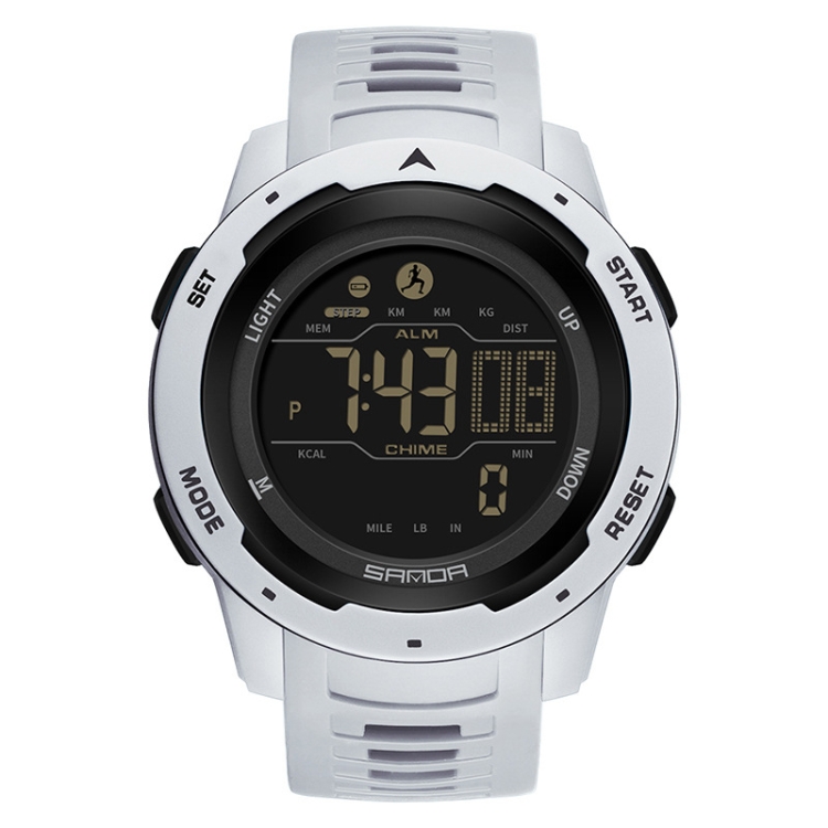 SANDA 2145 Calorie Pedometer Alarm Clock Waterproof Multifunctional Hiking Sports Shockproof Smart Watch(Gray)