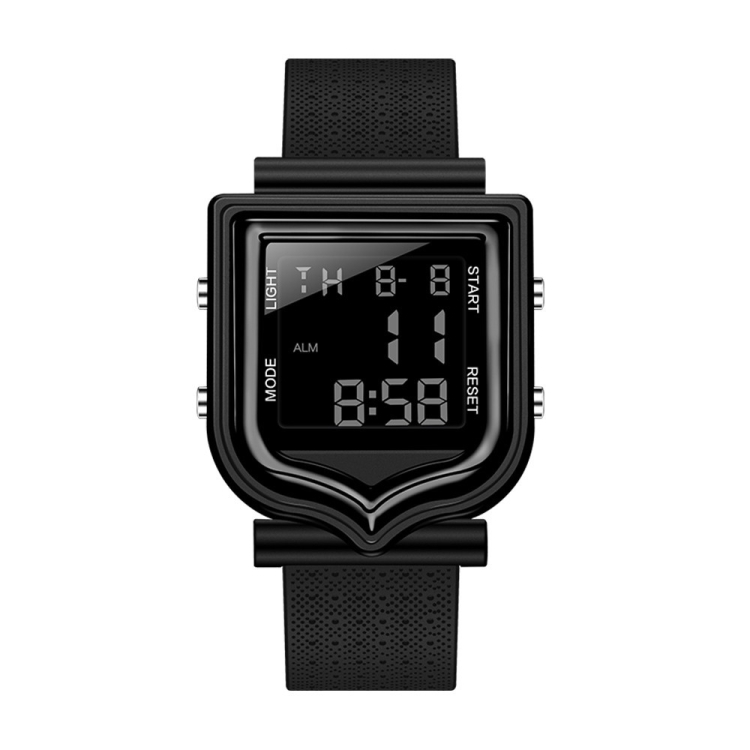 SANDA 388 Fashionable Square Outdoor Sports Leisure Watch Men's And Women's Multi-Functional Waterproof Luminous Electronic Watch(Black)