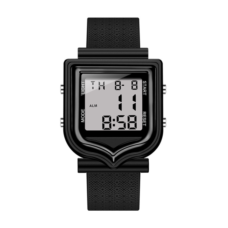 SANDA 388 Fashionable Square Outdoor Sports Leisure Watch Men's And Women's Multi-Functional Waterproof Luminous Electronic Watch(White)