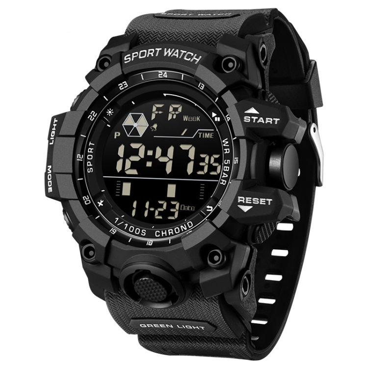 SANDA Outdoor Sports Watch Simple Multifunction Electronic Watch(Black)