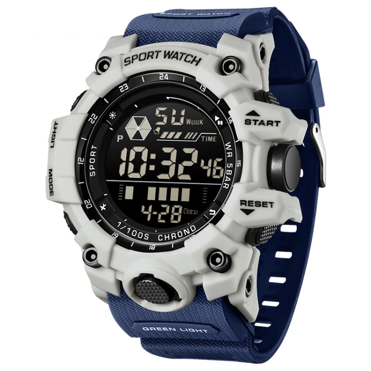 SANDA Outdoor Sports Watch Simple Multifunction Electronic Watch(Blue Gray)