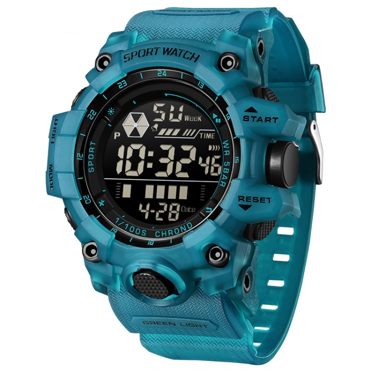 SANDA Outdoor Sports Watch Simple Multifunction Electronic Watch(Turquoise Blue)