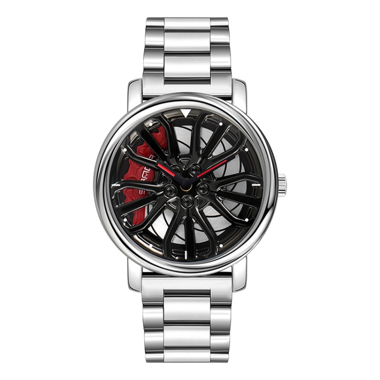 SANDA P1057 Men Skeleton Quartz Steel Strap Personalized Watch(Silver)
