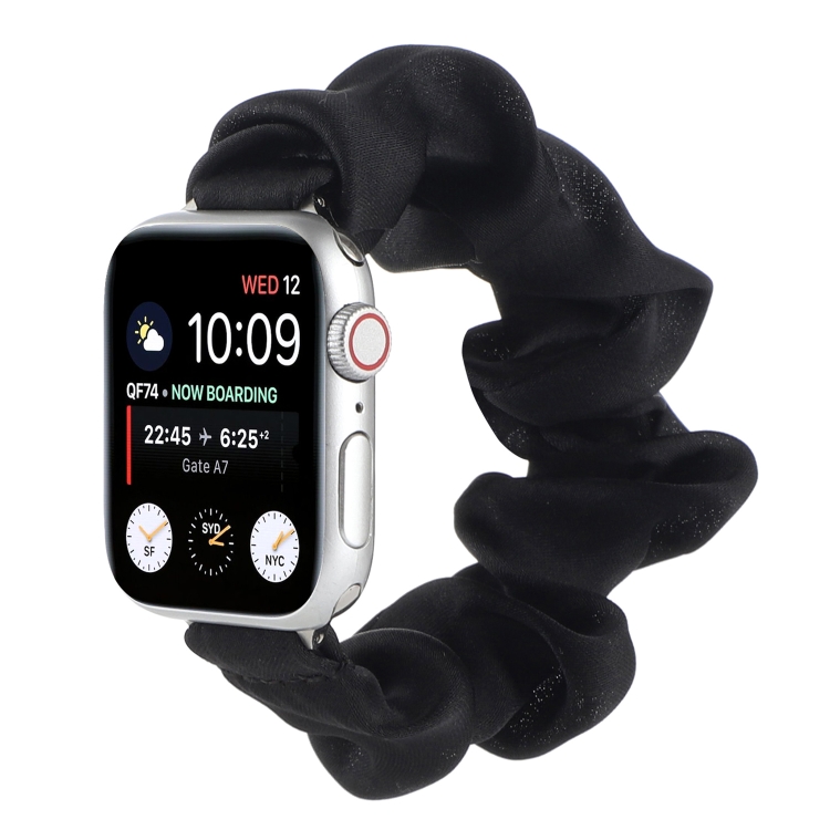 Scarf Hair Tie Watch Band For Apple Watch Series 9&8&7 41mm / SE 3&SE 2&6&SE&5&4 40mm / 3&2&1 38mm(Black)