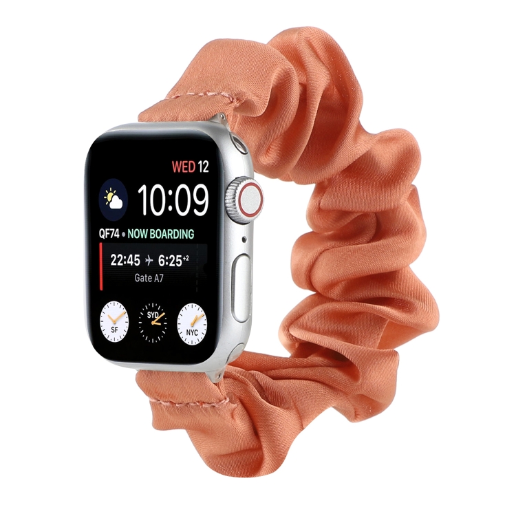 Scarf Hair Tie Watch Band For Apple Watch Series 9&8&7 41mm / SE 3&SE 2&6&SE&5&4 40mm / 3&2&1 38mm(Dark Orange)