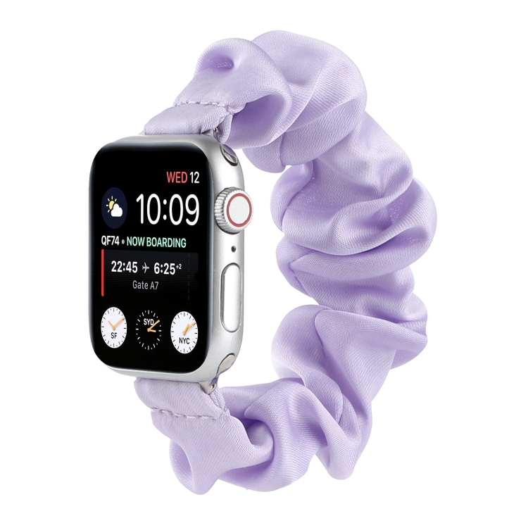 Scarf Hair Tie Watch Band For Apple Watch Series 9&8&7 41mm / SE 3&SE 2&6&SE&5&4 40mm / 3&2&1 38mm(Light Purple)