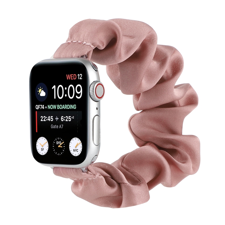 Scarf Hair Tie Watch Band For Apple Watch Series 9&8&7 41mm / SE 3&SE 2&6&SE&5&4 40mm / 3&2&1 38mm(Lotus Root Pink)