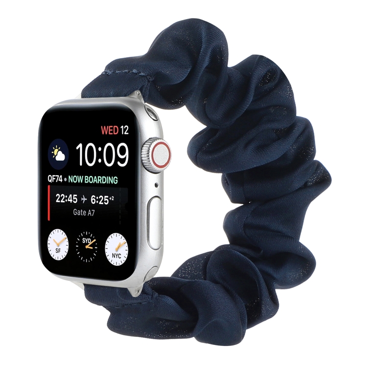 Scarf Hair Tie Watch Band For Apple Watch Ultra 49mm&Watch Ultra 2 49mm / Series 9&8&7 45mm / SE 3&SE 2&6&SE&5&4 44mm / 3&2&1 42mm(Dark Blue)