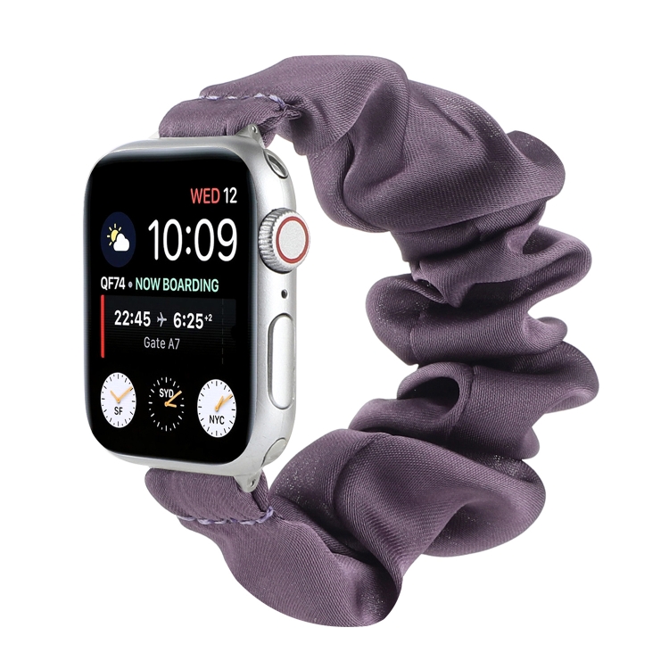 Scarf Hair Tie Watch Band For Apple Watch Ultra 49mm&Watch Ultra 2 49mm / Series 9&8&7 45mm / SE 3&SE 2&6&SE&5&4 44mm / 3&2&1 42mm(Purple)