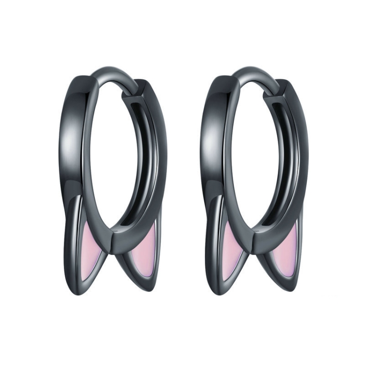SCE1515 Cat Ears Claws Earrings 925 Silver Plated Black Gold Earrings