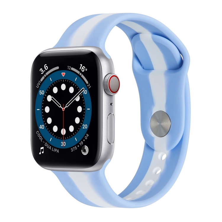Secondary Color Silicone Watch Band For Apple Watch Ultra 49mm&Watch Ultra 2 49mm / Series 9&8&7 45mm / SE 3&SE 2&6&SE&5&4 44mm / 3&2&1 42mm(Lilac)