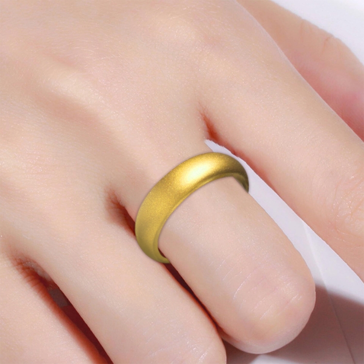 SH100 5.7mm Wide Silicone Ring Glitter Couple Ring No.6(gold)