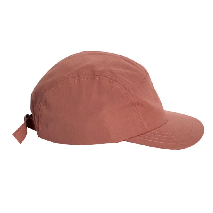 Short Brim Hat Solid Color Skateboard Flat Brim Five-Piece Hat, Size:One Size(Lotus Root Red)