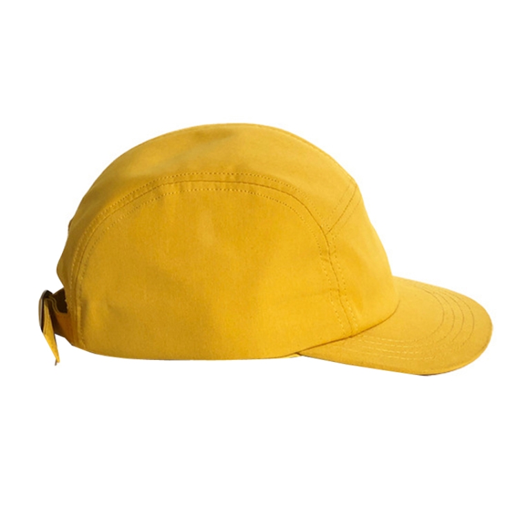 Short Brim Hat Solid Color Skateboard Flat Brim Five-Piece Hat, Size:One Size(Yellow)