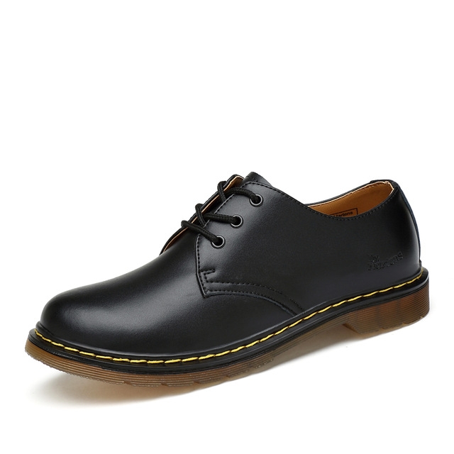 Shrimp Skin Martin Boots Casual Shoes for Men and Women, Size:40(Black)