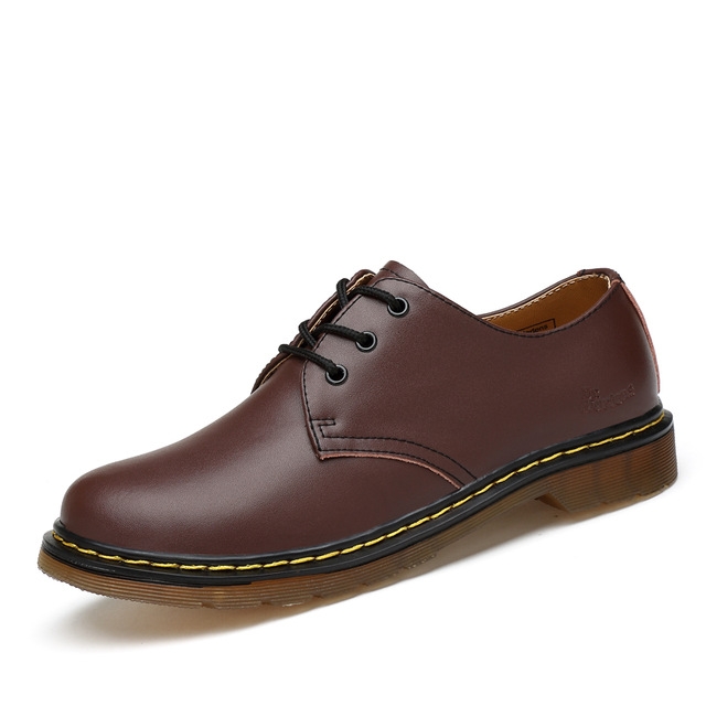 Shrimp Skin Martin Boots Casual Shoes for Men and Women, Size:41(Brown)