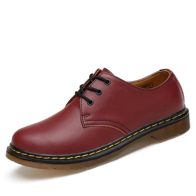 Shrimp Skin Martin Boots Casual Shoes for Men and Women, Size:43(Red)