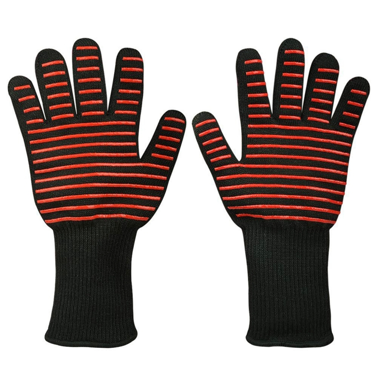 Silicone Cotton Microwave Kitchen Cooking Protective Gloves, High Temperature Resistance: 500 Degree C, Length: 32cm
