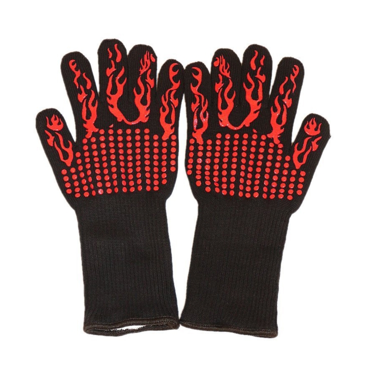 Silicone Cotton Microwave Kitchen Cooking Protective Gloves, High Temperature Resistance: 500 Degree C, Length: 32cm