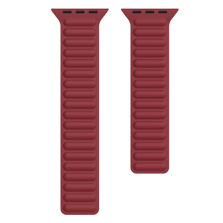 Silicone Magnetic Chain Watch Band For Apple Watch Series 7 41mm / 6 & SE & 5 & 4 40mm / 3 & 2 & 1 38mm(Wine Red)