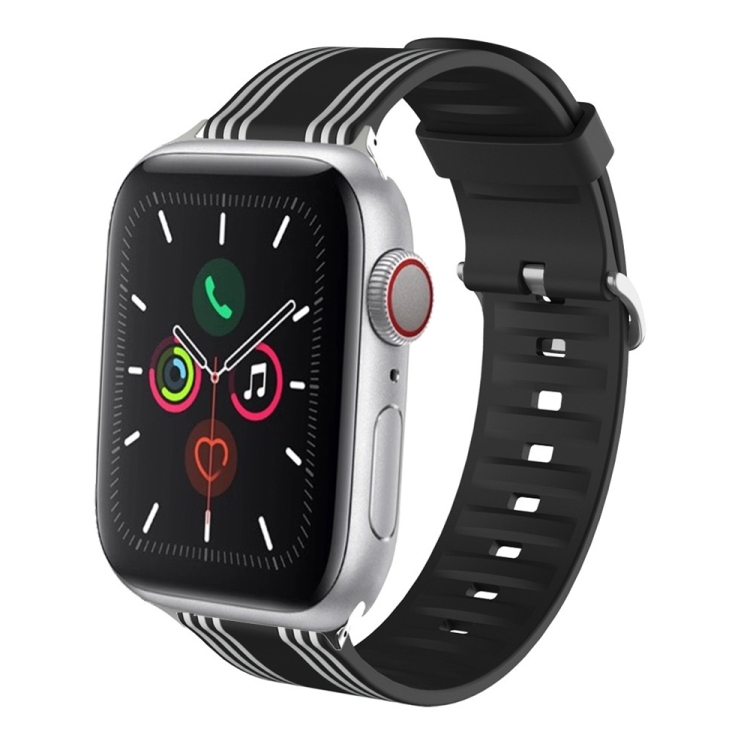 Silicone Replaceable Watch Band For Apple Watch Series 9&8&7 41mm / SE 3&SE 2&6&SE&5&4 40mm / 3&2&1 38mm(1)