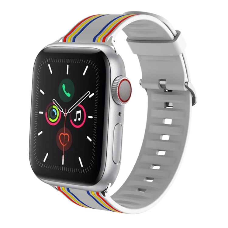 Silicone Replaceable Watch Band For Apple Watch Series 9&8&7 41mm / SE 3&SE 2&6&SE&5&4 40mm / 3&2&1 38mm(17)
