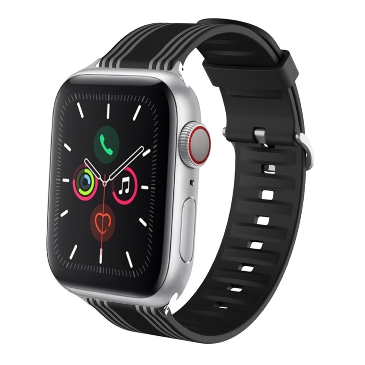 Silicone Replaceable Watch Band For Apple Watch Series 9&8&7 41mm / SE 3&SE 2&6&SE&5&4 40mm / 3&2&1 38mm(2)