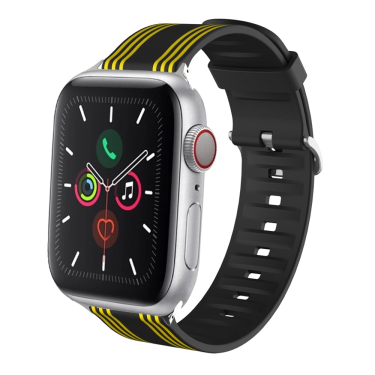 Silicone Replaceable Watch Band For Apple Watch Series 9&8&7 41mm / SE 3&SE 2&6&SE&5&4 40mm / 3&2&1 38mm(3)