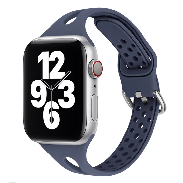 Silicone Watch Band For Apple Watch Ultra 49mm&Watch Ultra 2 49mm / Series 9&8&7 45mm / SE 3&SE 2&6&SE&5&4 44mm / 3&2&1 42mm(Blue)