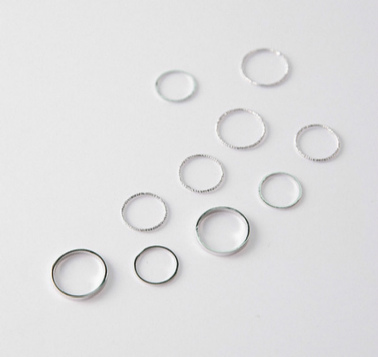 Simple Design Vintage Joint Rings Sets(J7214 Silver)