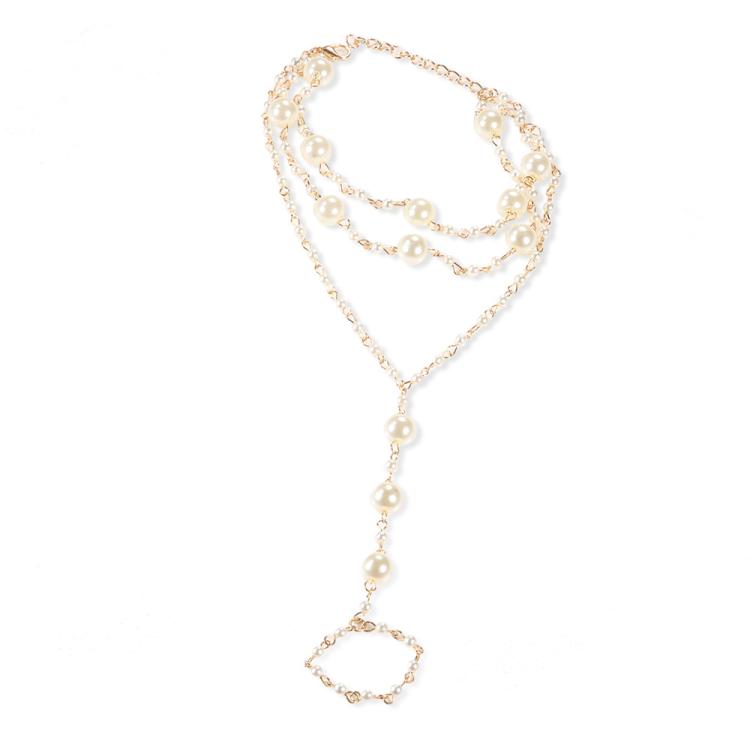 Simple Multi-Layer Pearl Anklet for Beachwear(3256)