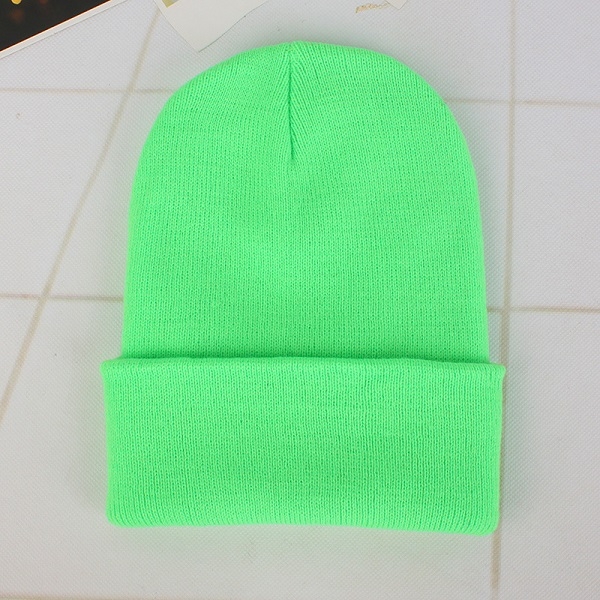 Simple Solid Color Warm Pullover Knit Cap for Men / Women(Light green)