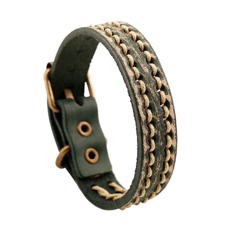 Simple Vintage Braided Bracelet Personalized Adjustable Bracelet(Retro Green)