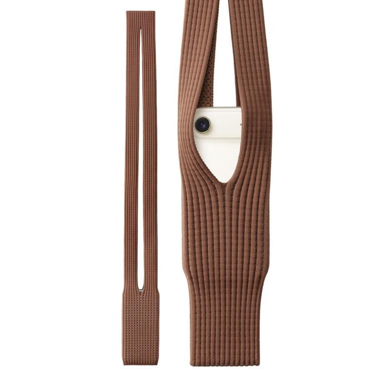 Single-Shoulder Accessory Phone Pocket Mini Bag, Size:Long(Cinnamon)