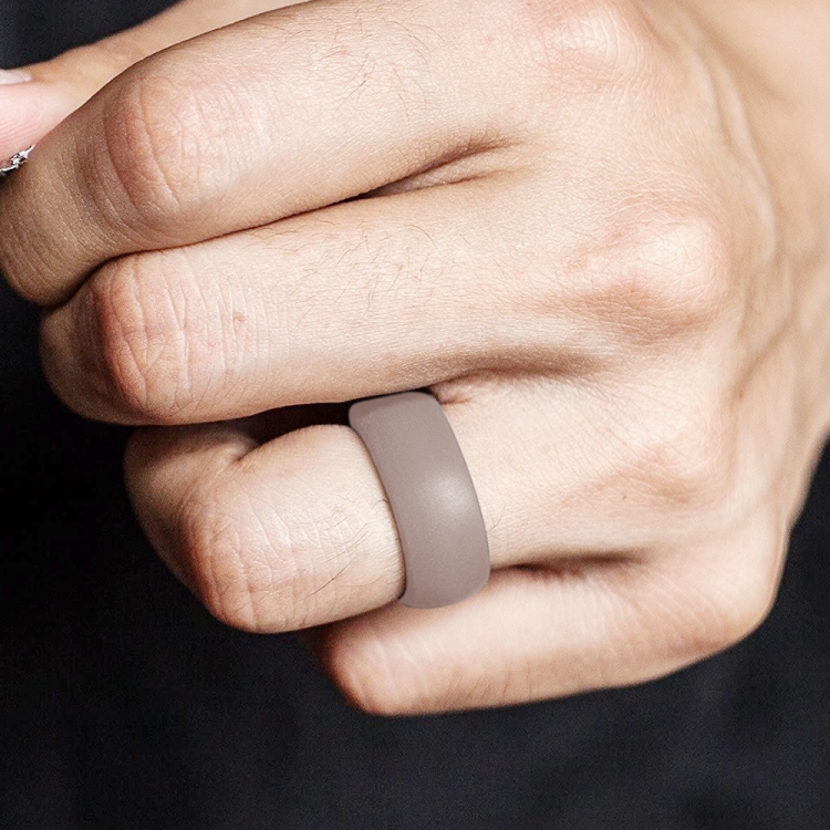 SiR013 8.7mm Curved Outdoor Sports Silicone Ring, Size: No.13(Rose Gold)