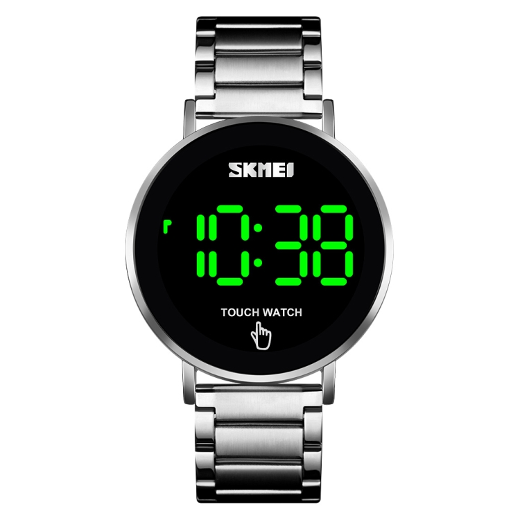 SKMEI 1550 Simple and Stylish LED Touch Screen Men Watch Waterproof Stainless Steel With Electronic Watch(Silver)