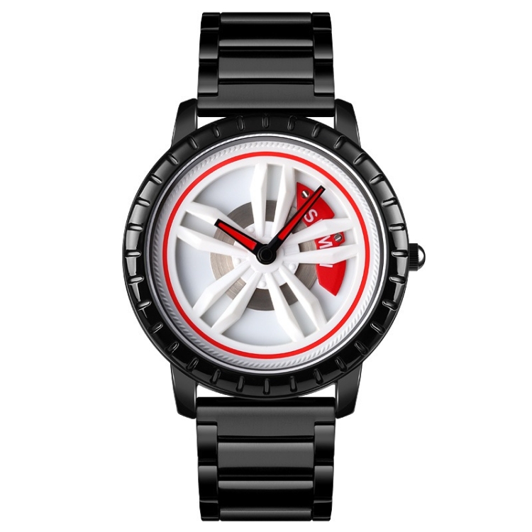 SKMEI 1634 Men Waterproof Watch Fashion Quartz Watch(White Steel Belt)
